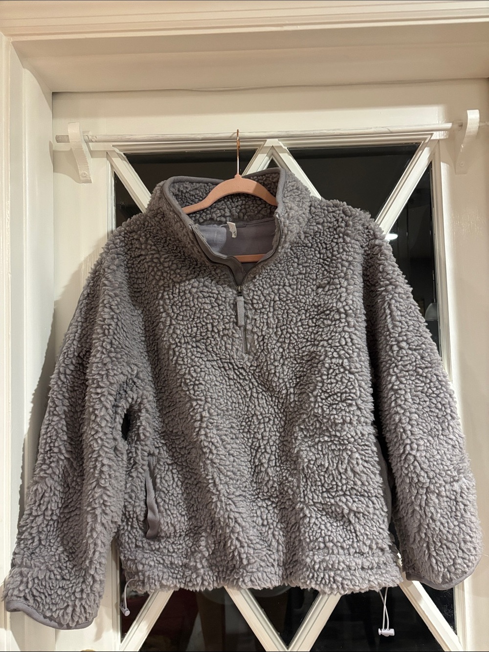 Anthropologie Daily Practice Gray Oversized Fleece Jacket